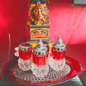 Indiana Glass Ruby Red Diamond Point